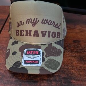 OTTO Camouflage Trucker Hat with Slogan